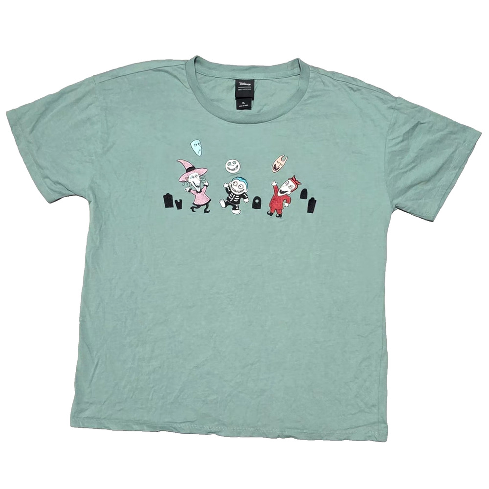 Disney Nightmare Before Christmas Lock Shock Barrel Embroidered Tee XL BoxLunch